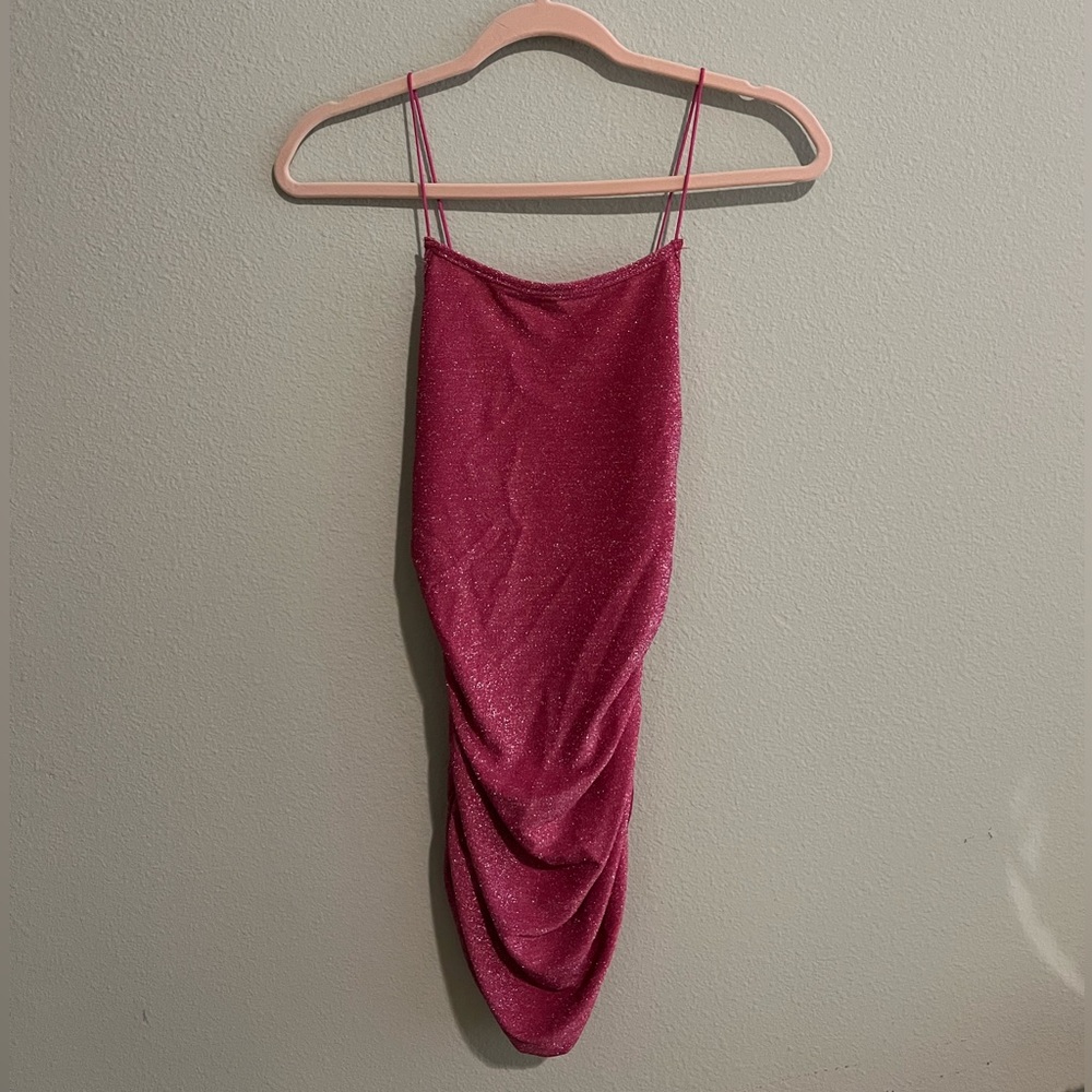 Hot pink sparkle mini dress. Brand Windsor. Size XS.